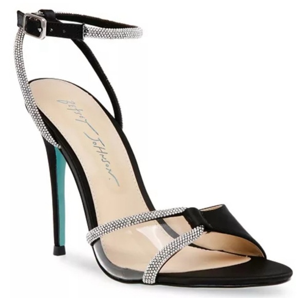 Betsey Johnson black satin heel - Picture 1 of 4